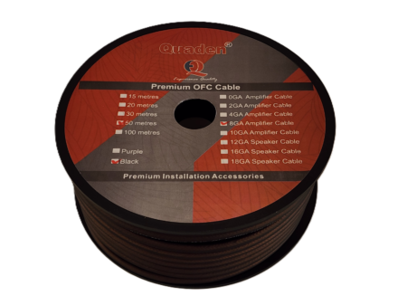 8GA OFC Premium Amplifier Cable - QAC-OFC8GA50-BLK